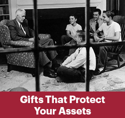 Young men listening to an older man talk. Gifts That Protect Your Assets Rollover
